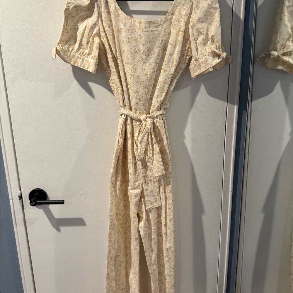 Gal Meets Glam Cream Floral Jumpsuit
